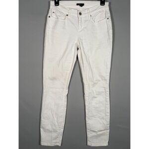 Eileen Fisher Mid‎ Rise White Organic Cotton Stretch Women's Jeans 2 28x27" USA